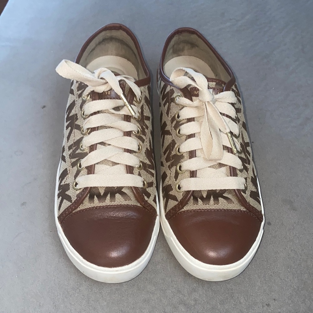 Michael Kors Logo Sneakers Brown and Tan Size 8